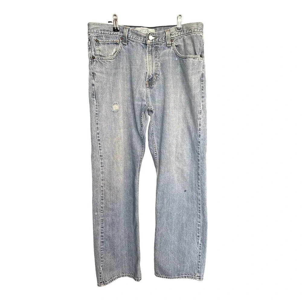 Hilfiger Brand Freedom Relaxed Denim Mens Jeans 34x32 Y2K Distressed Timeless
